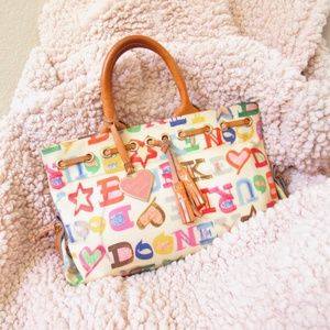 VINTAGE • Dooney & Bourke Colorful Letters Tote